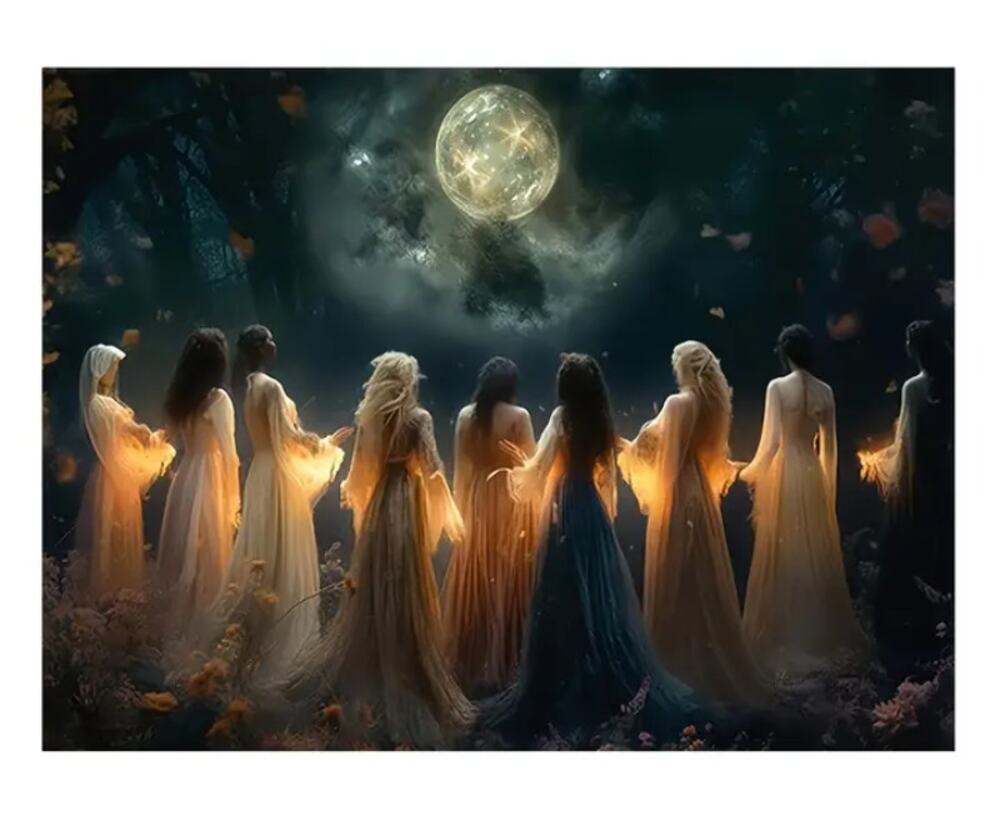 Pagan Rites Canvas Art Frameless 16"x24" Wicca Witch Bonfire Old Gods Halloween